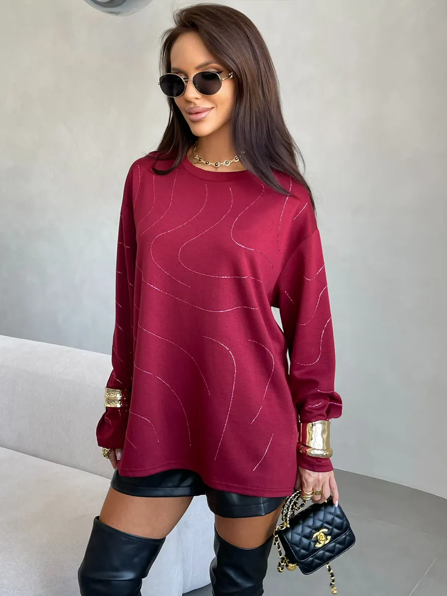 Бордовая кофта нарядная больших размеров