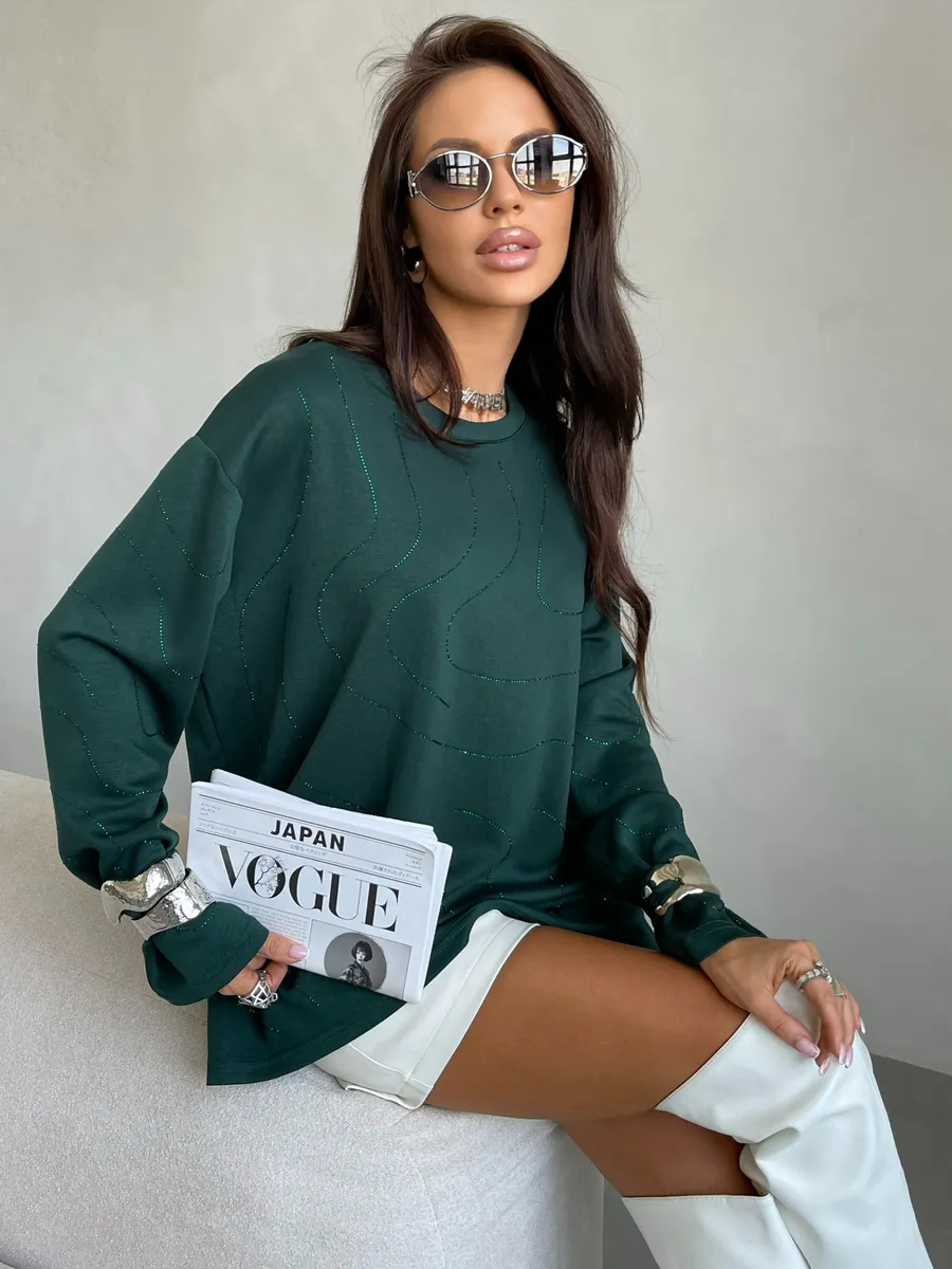 Хаки кофта нарядная больших размеров