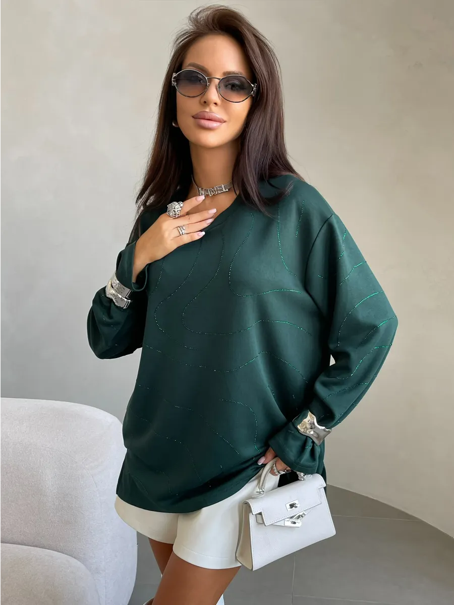 Хаки кофта нарядная больших размеров