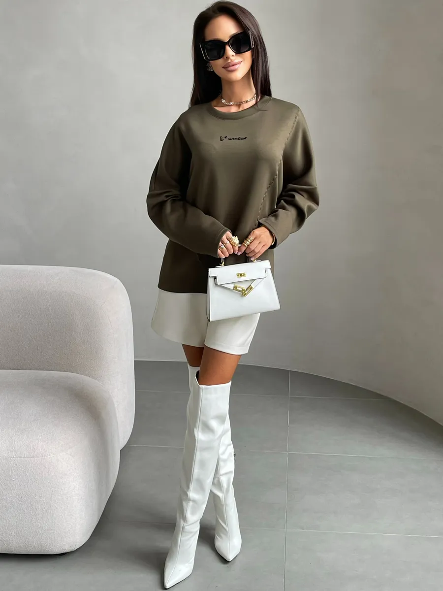 Хаки кофта женская