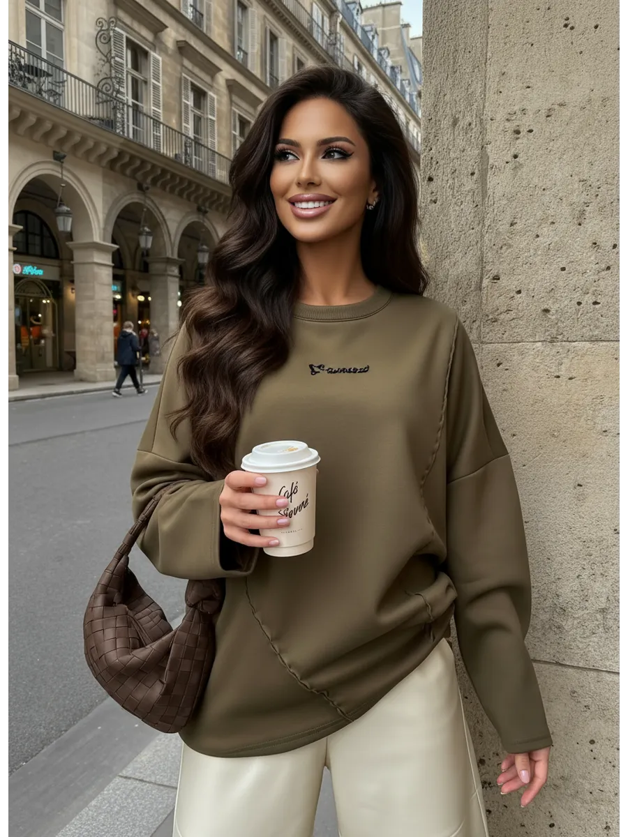 Хаки кофта женская