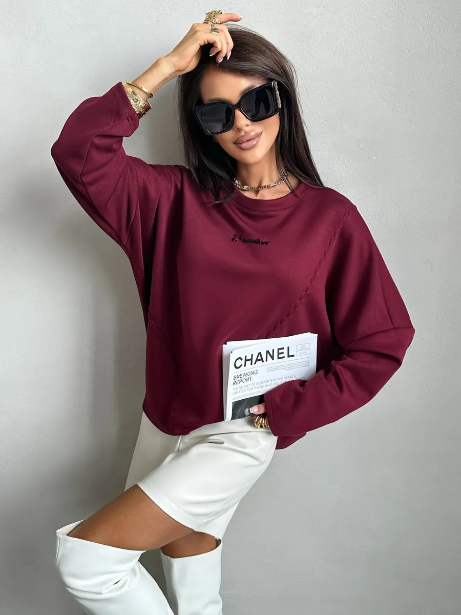 Бордовая кофта женская