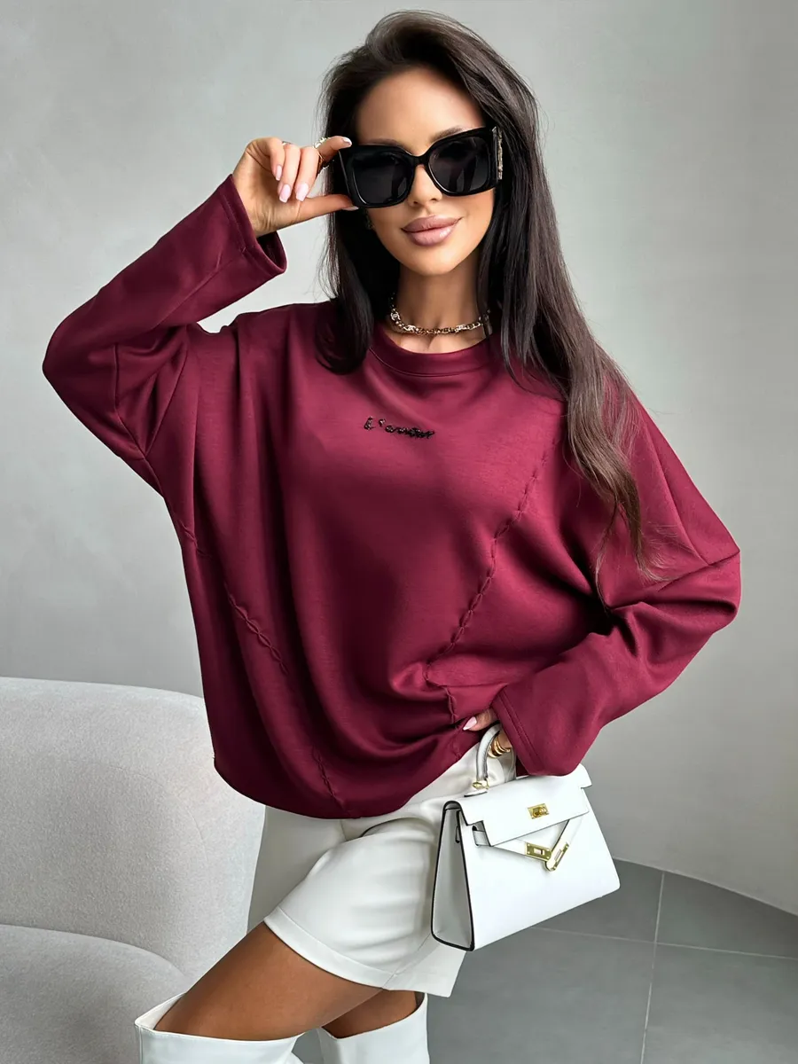 Бордовая кофта женская