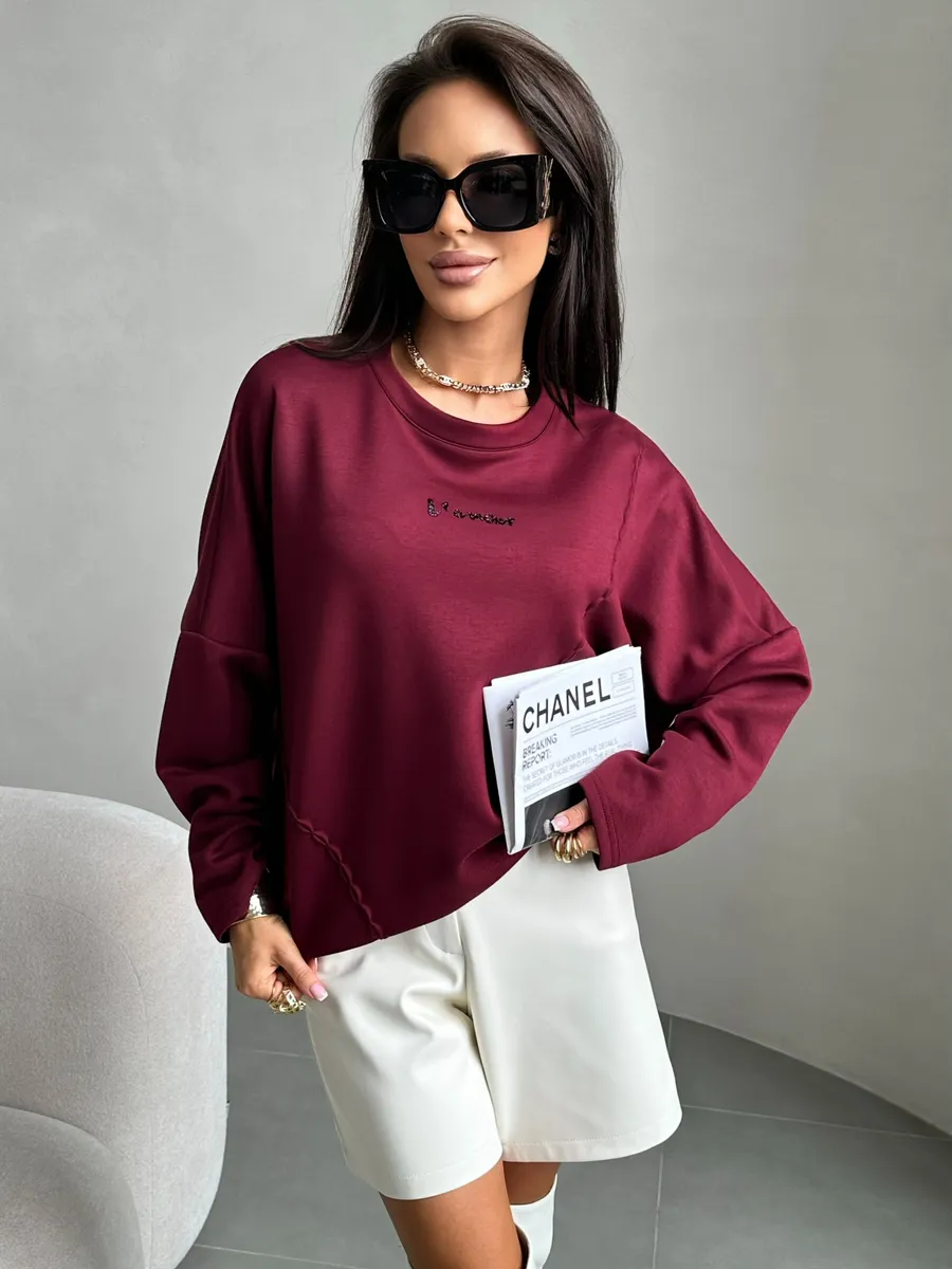 Бордовая кофта женская