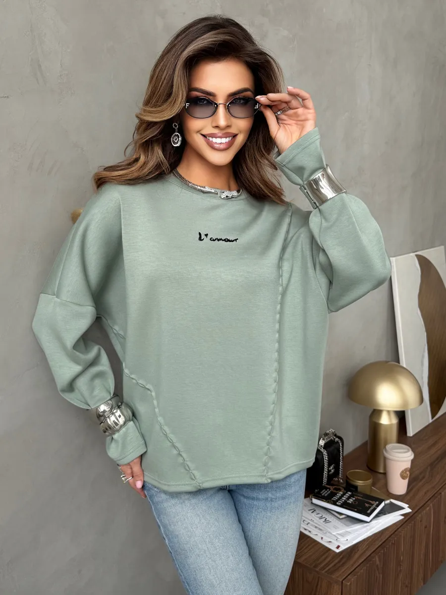 Мятная кофта женская