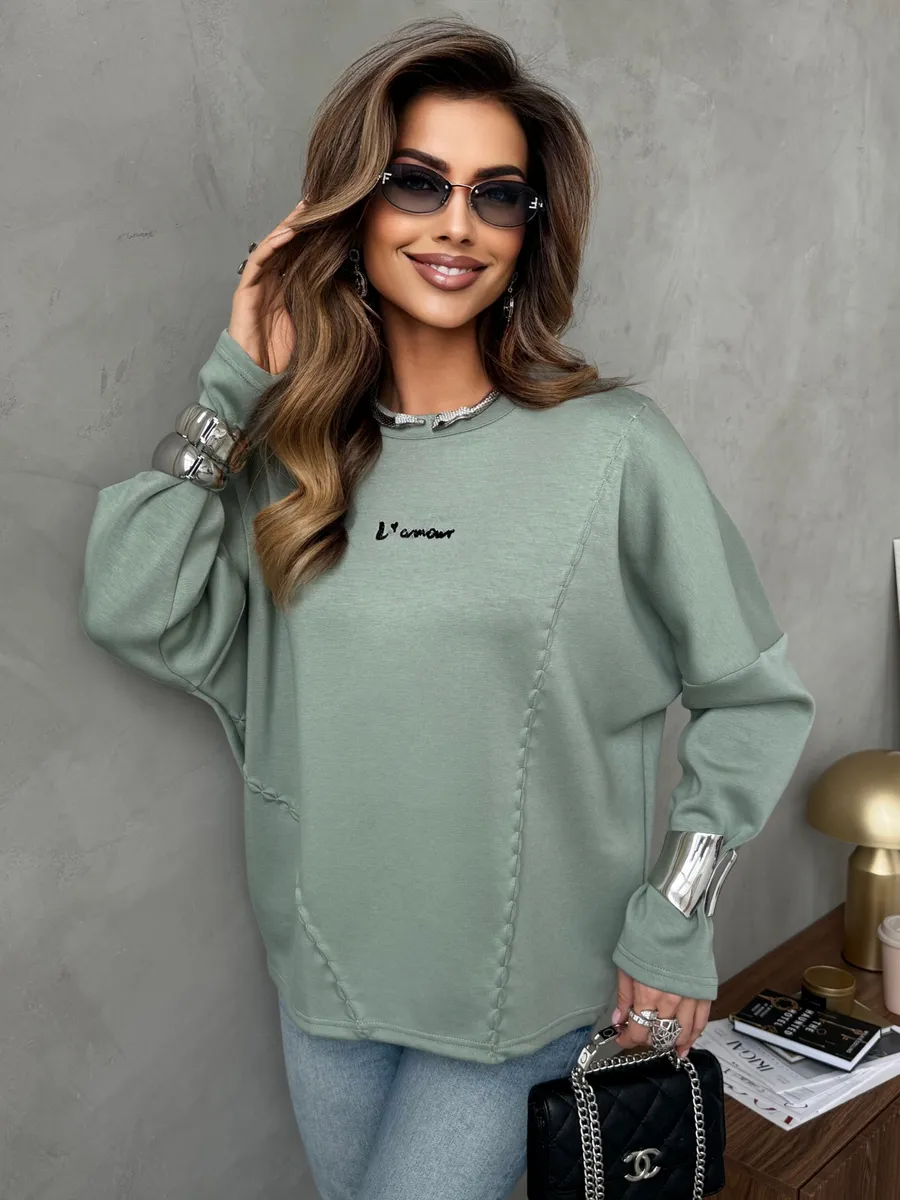 Мятная кофта женская