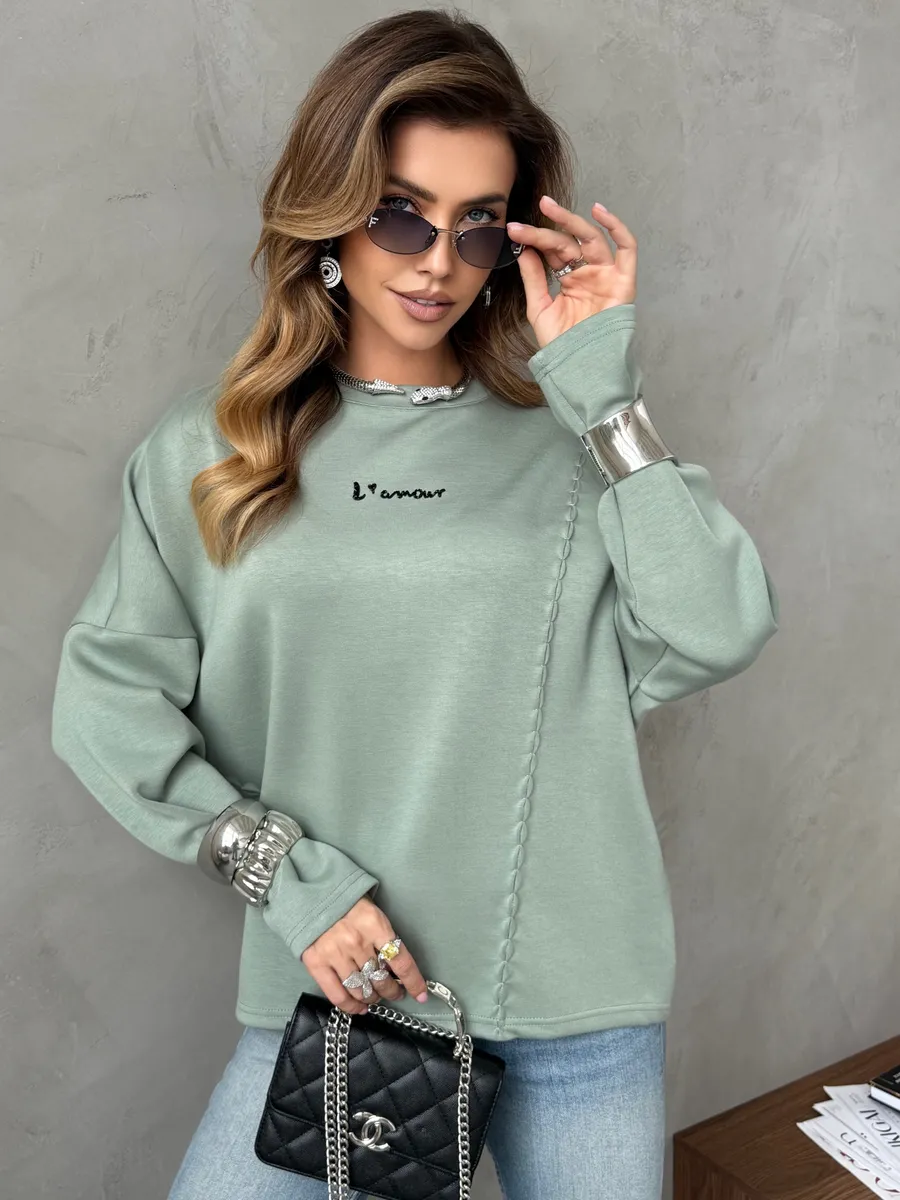 Мятная кофта женская