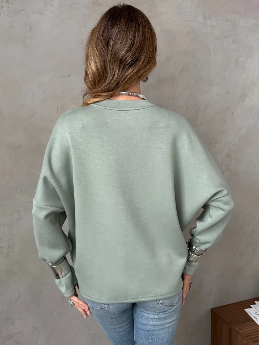 Мятная кофта женская