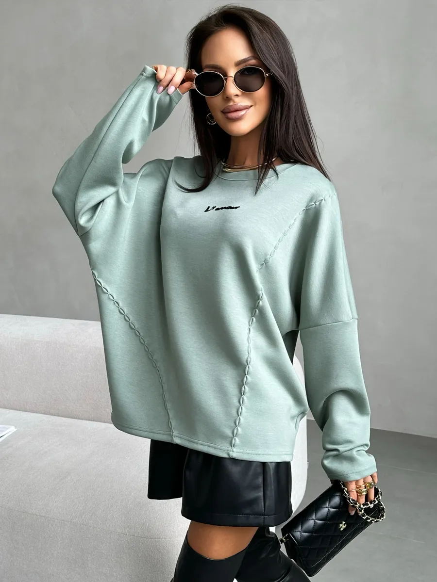 Мятная кофта женская