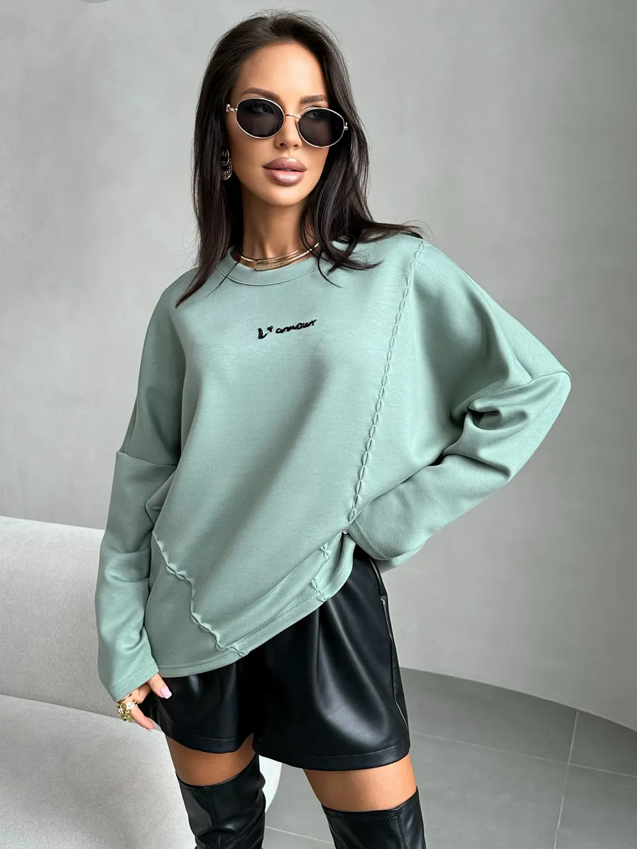 Мятная кофта женская