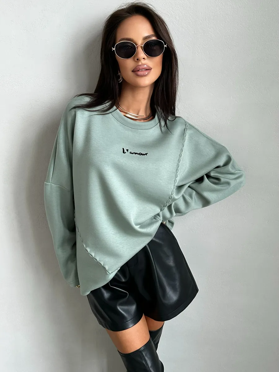 Мятная кофта женская