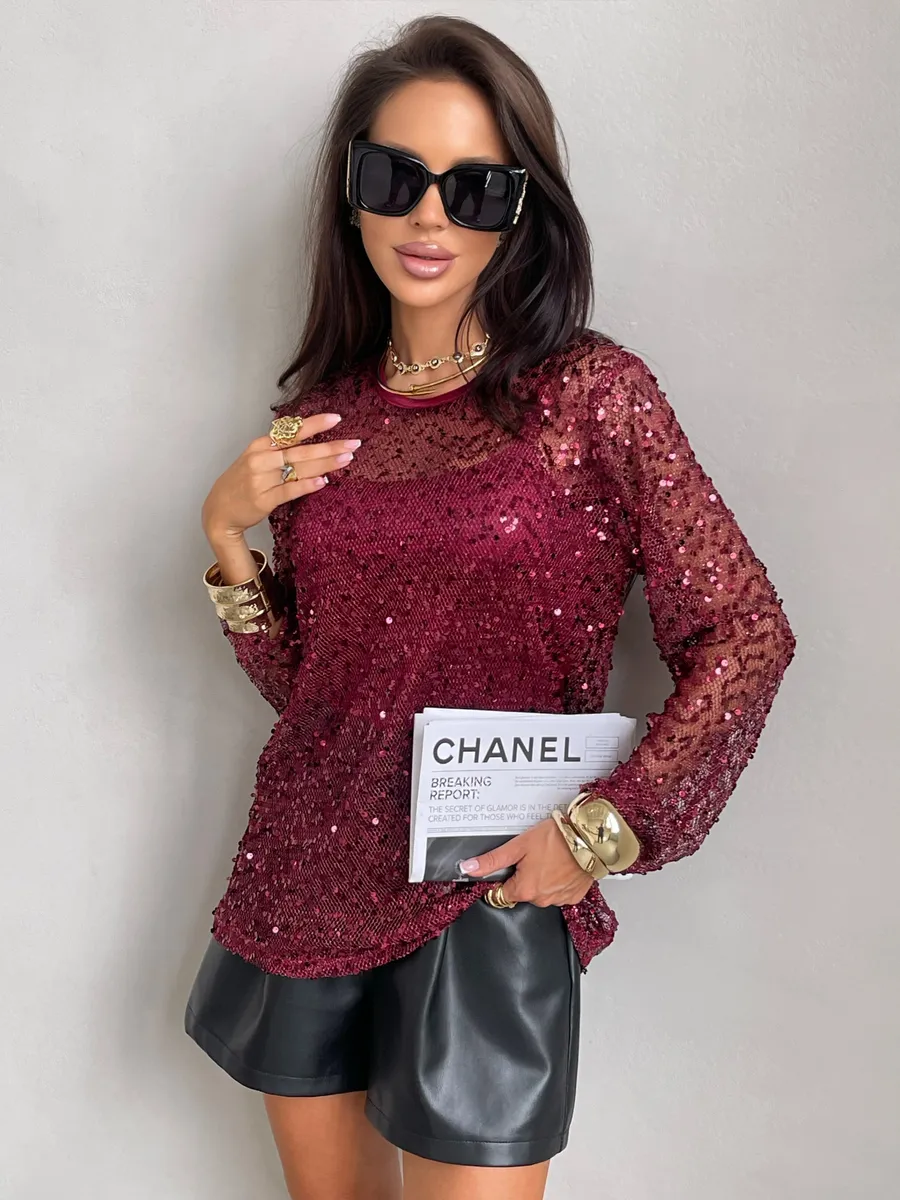 Бордовая блузка нарядная вечерняя