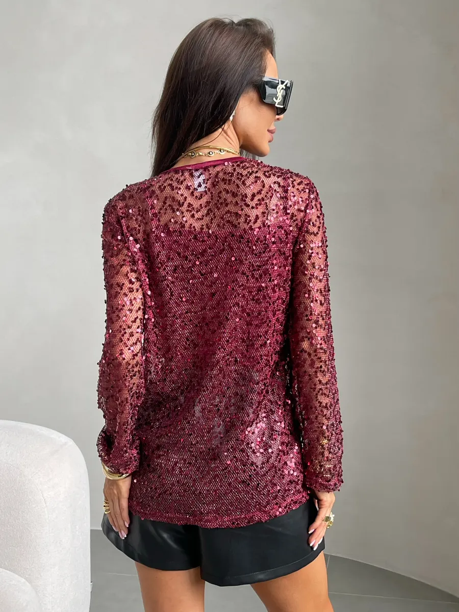 Бордовая блузка нарядная вечерняя