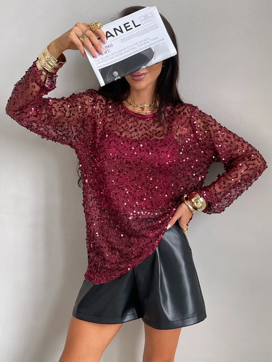 Бордовая блузка нарядная вечерняя