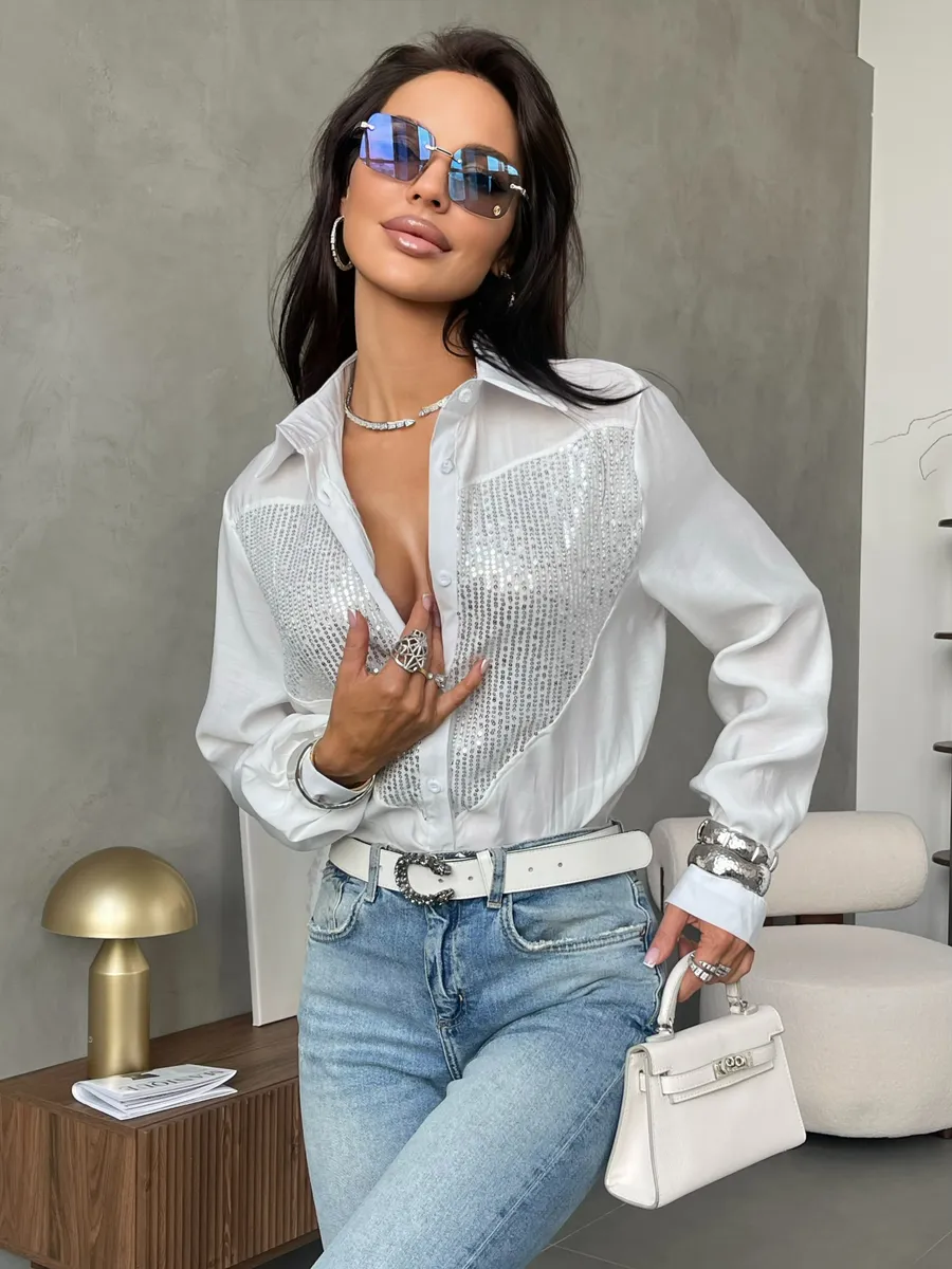 Белая рубашка летняя нарядная