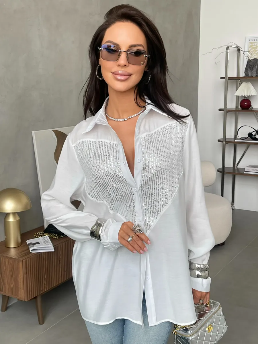 Белая рубашка летняя нарядная