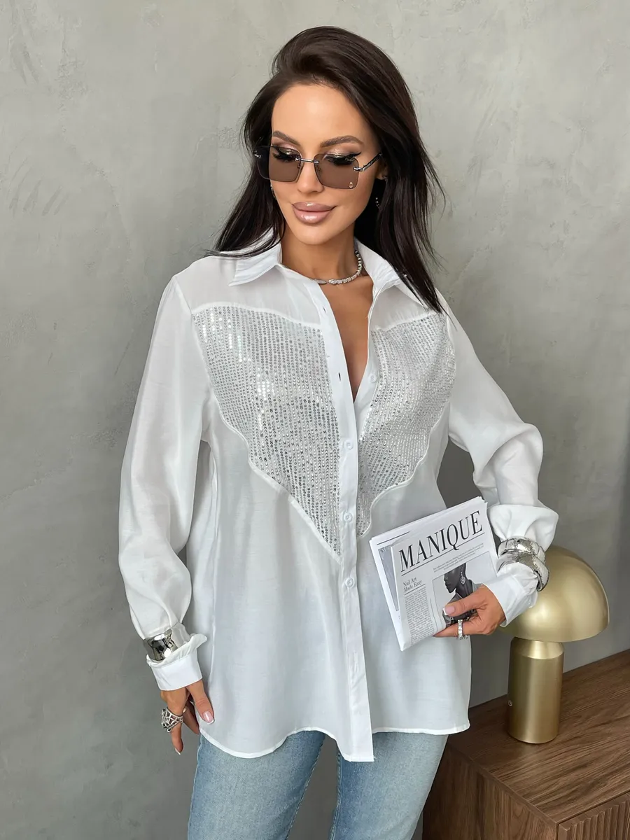 Белая рубашка летняя нарядная