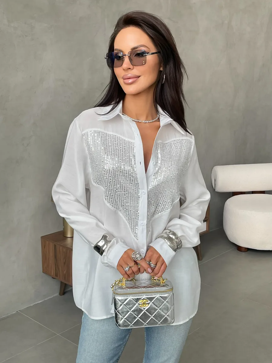 Белая рубашка летняя нарядная