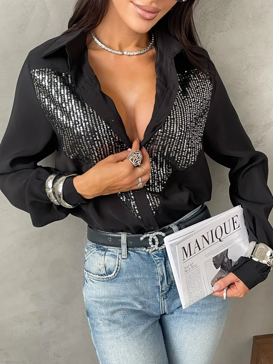 Черная рубашка летняя нарядная