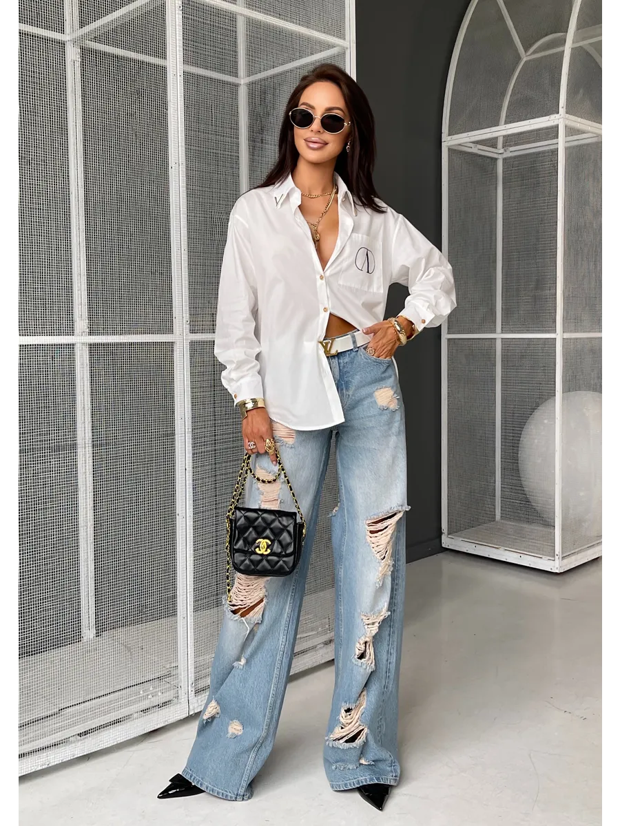 Белая рубашка летняя