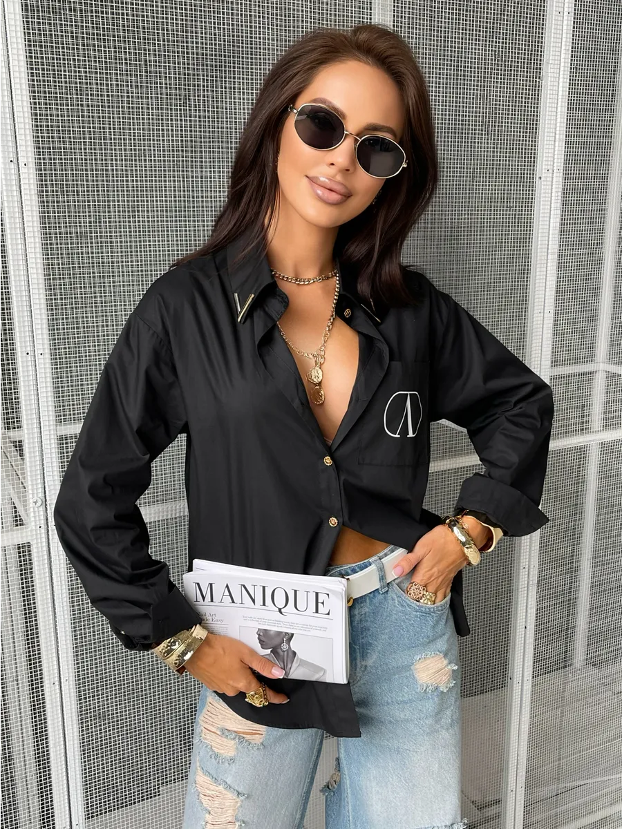 Черная рубашка летняя