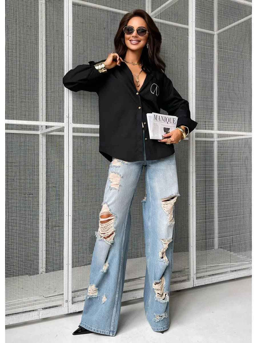 Черная рубашка летняя