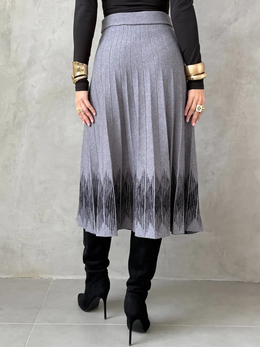 Юбка плиссе трикотажная теплая