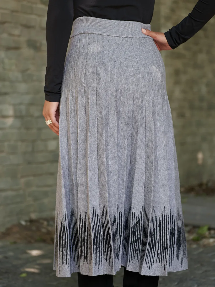 Юбка плиссе трикотажная теплая