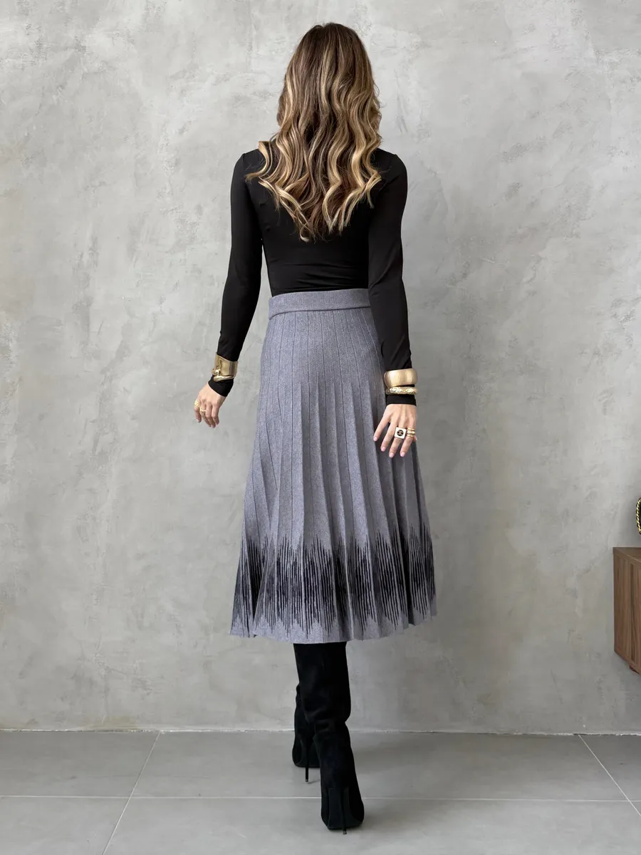 Юбка плиссе трикотажная теплая