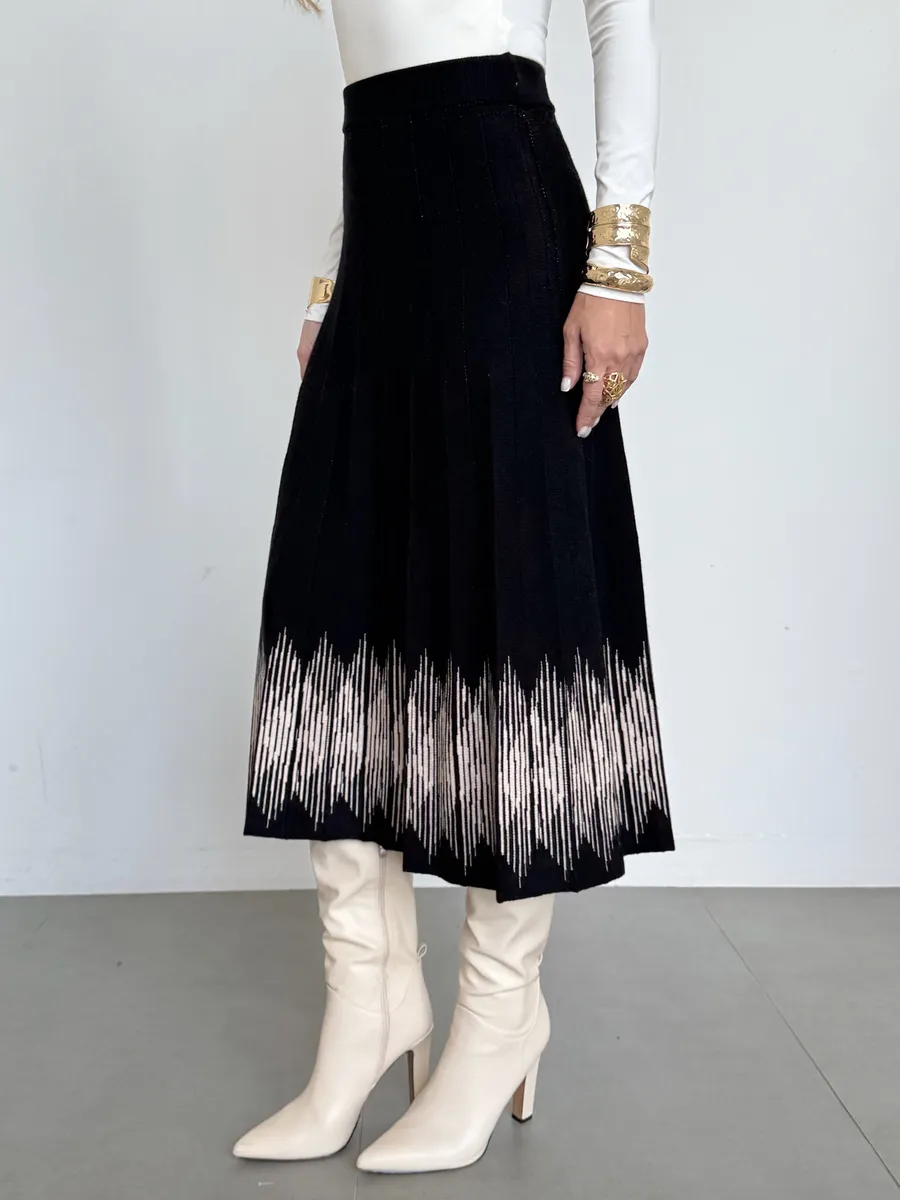 Юбка плиссе трикотажная теплая