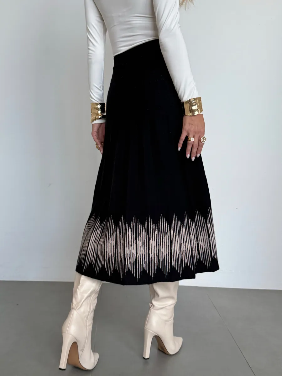 Юбка плиссе трикотажная теплая