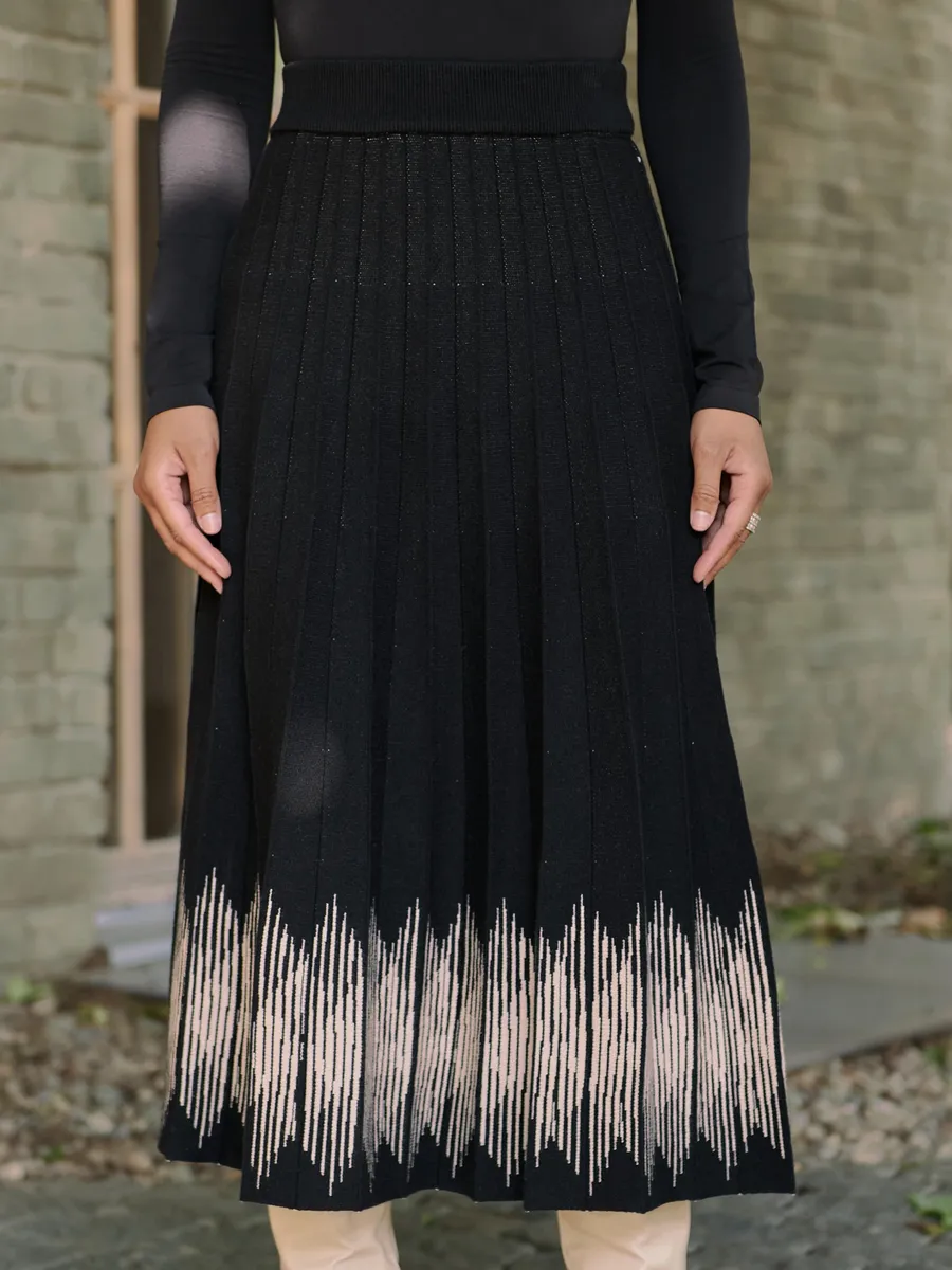 Юбка плиссе трикотажная теплая