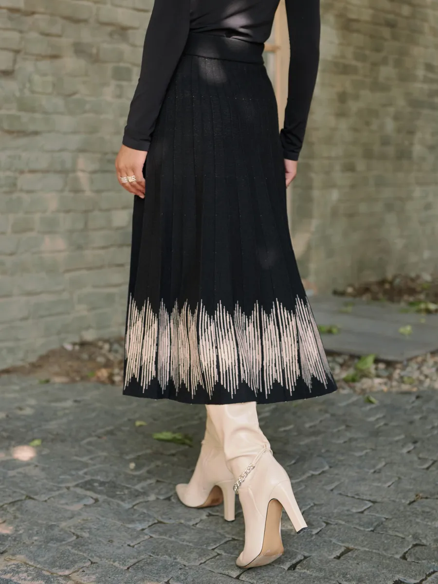 Юбка плиссе трикотажная теплая