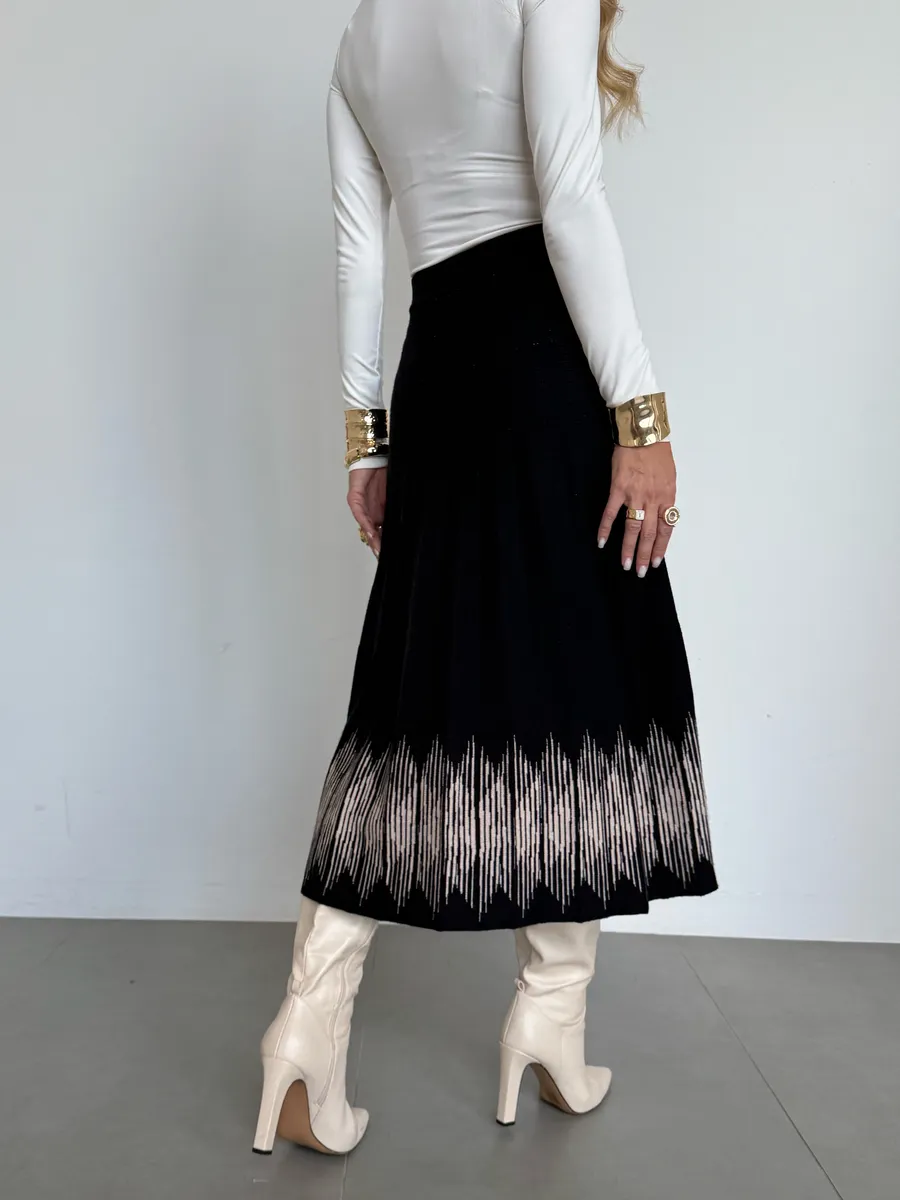 Юбка плиссе трикотажная теплая