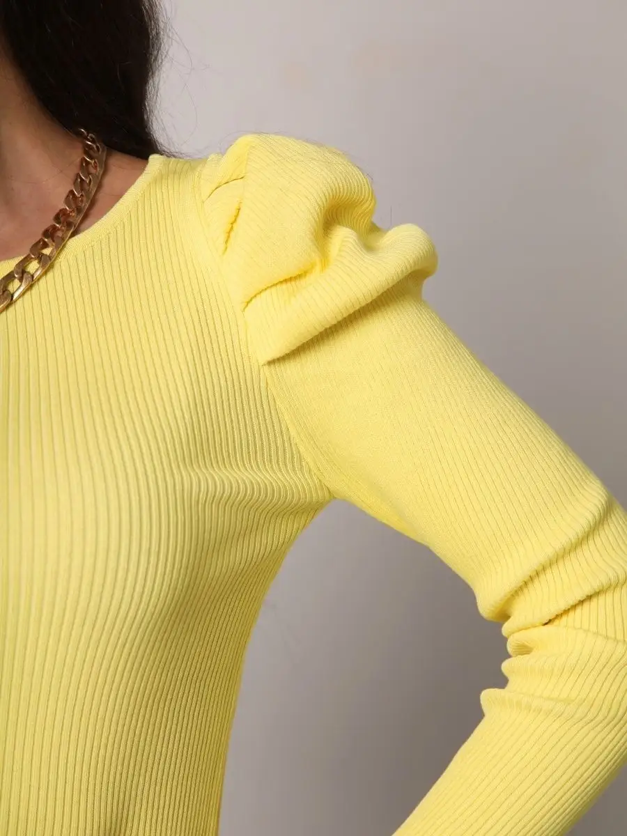 Кофта женская с длинным рукавом короткая лапша трикотажная