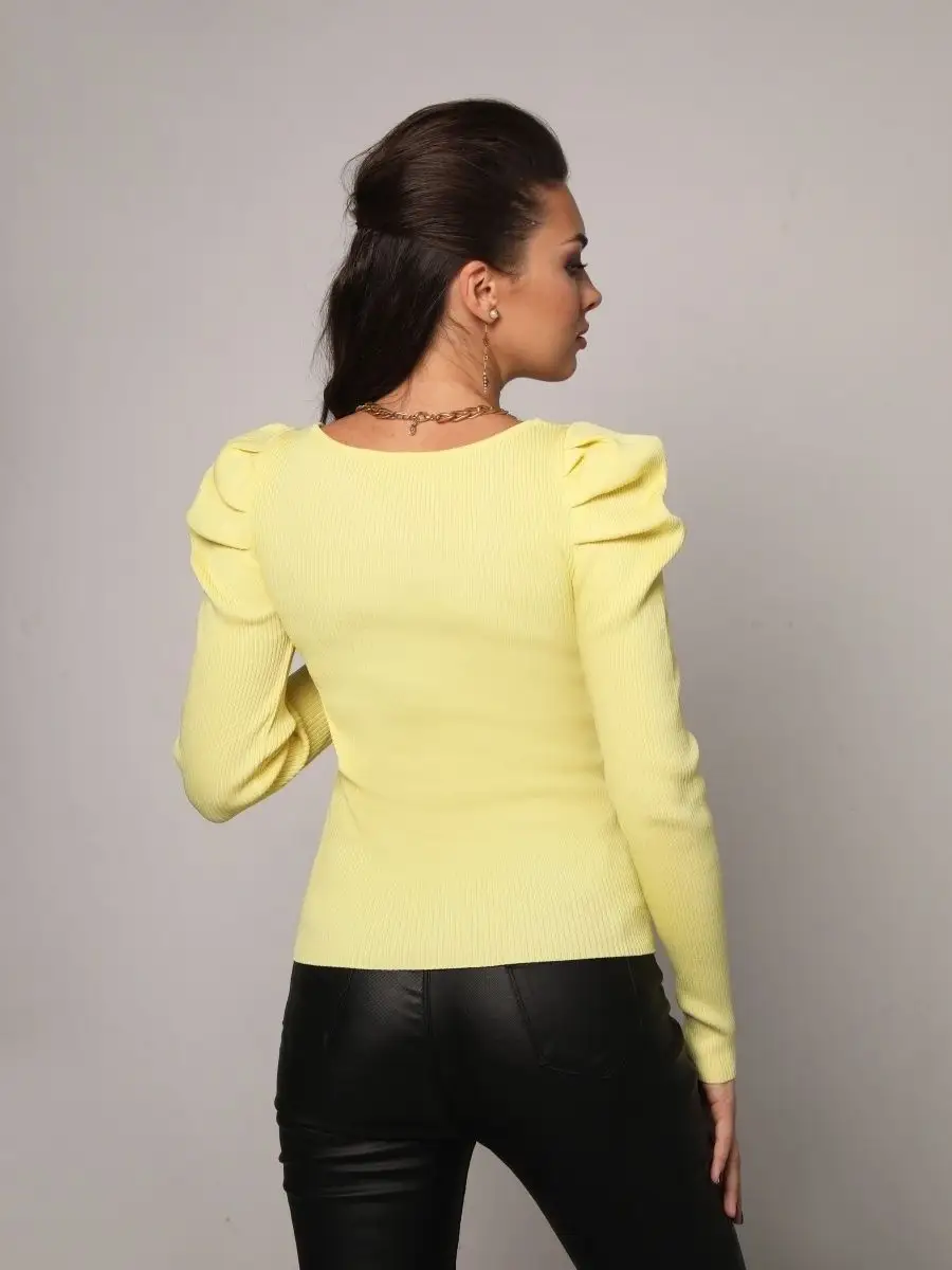 Кофта женская с длинным рукавом короткая лапша трикотажная