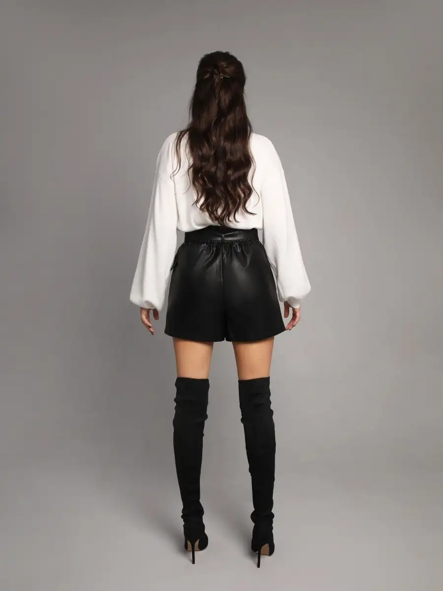 Шорты женские кожаные из экокожи