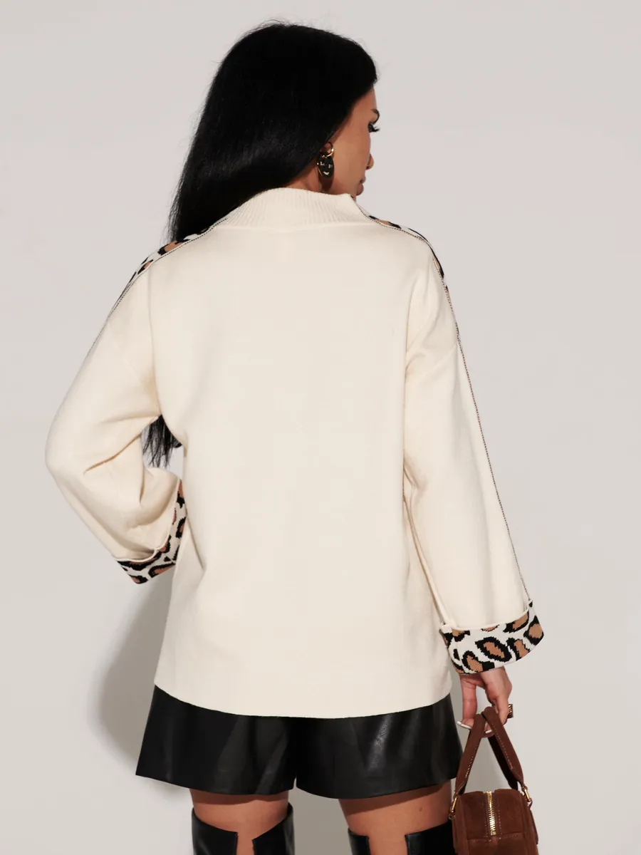 Белая кофта теплая оверсайз