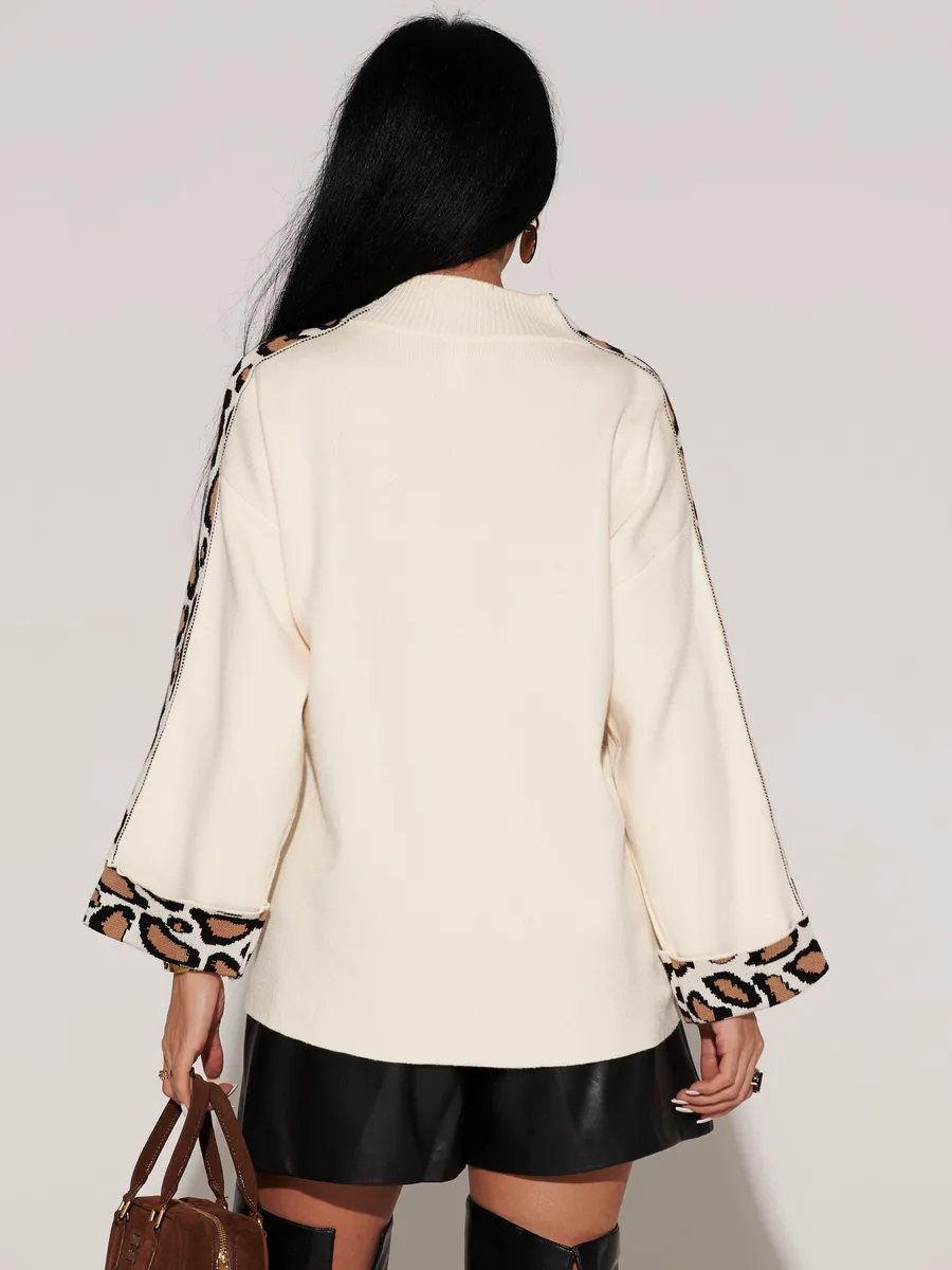 Белая кофта теплая оверсайз