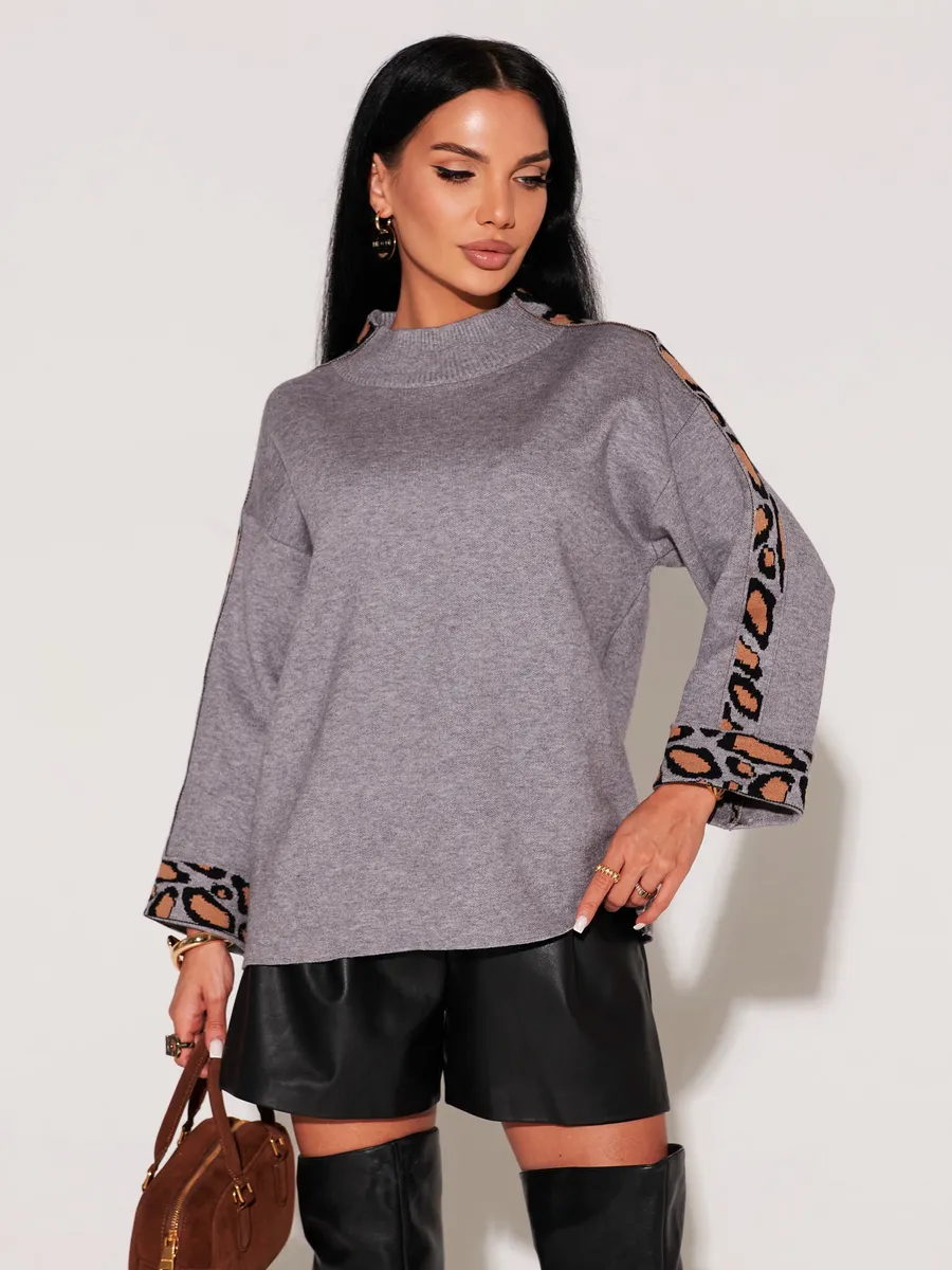 Серая кофта теплая оверсайз