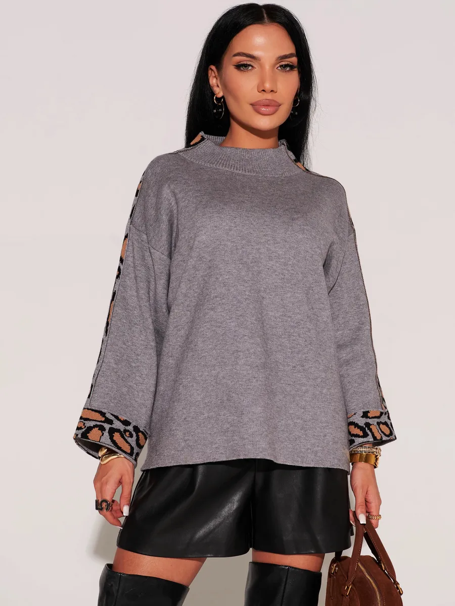 Серая кофта теплая оверсайз