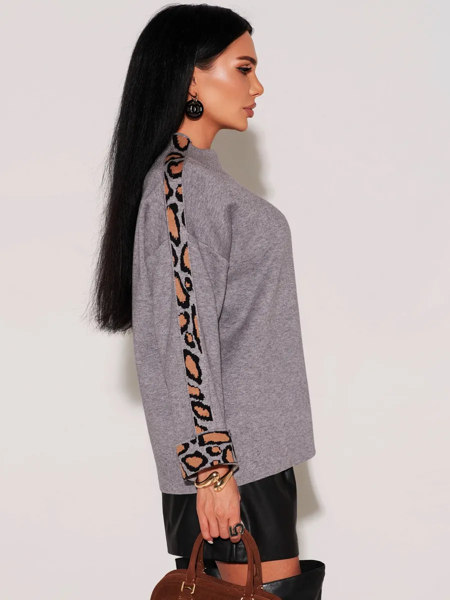 Серая кофта теплая оверсайз