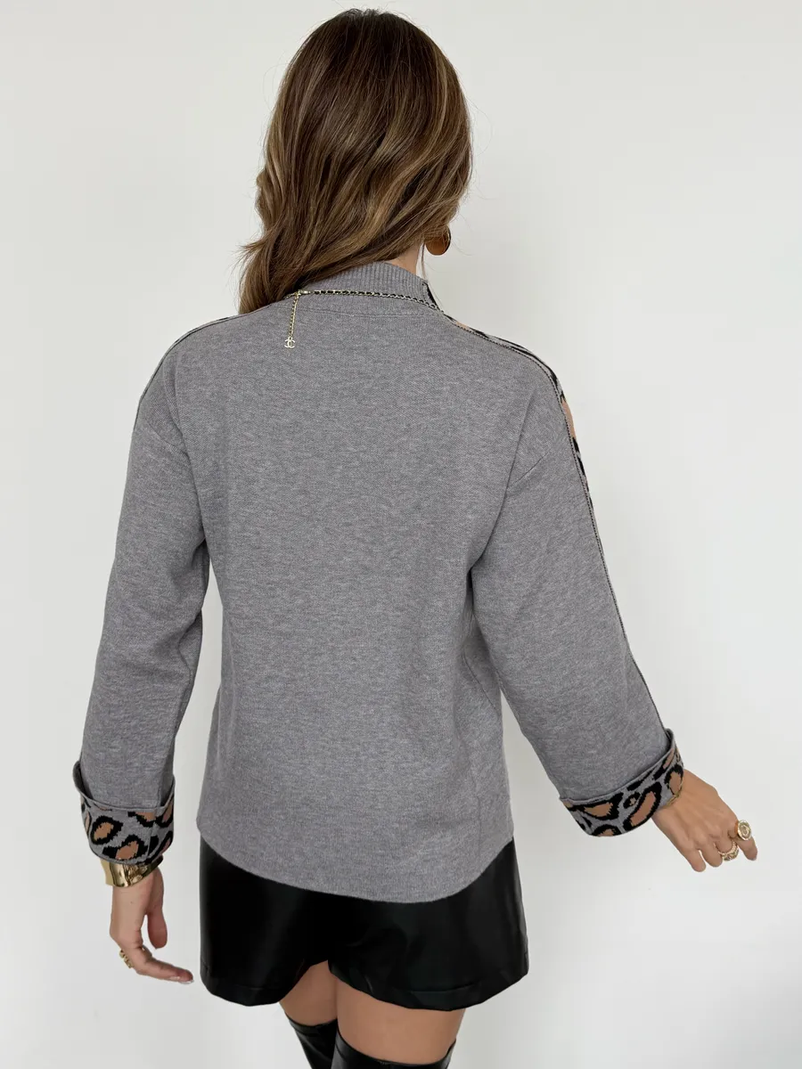 Серая кофта теплая оверсайз