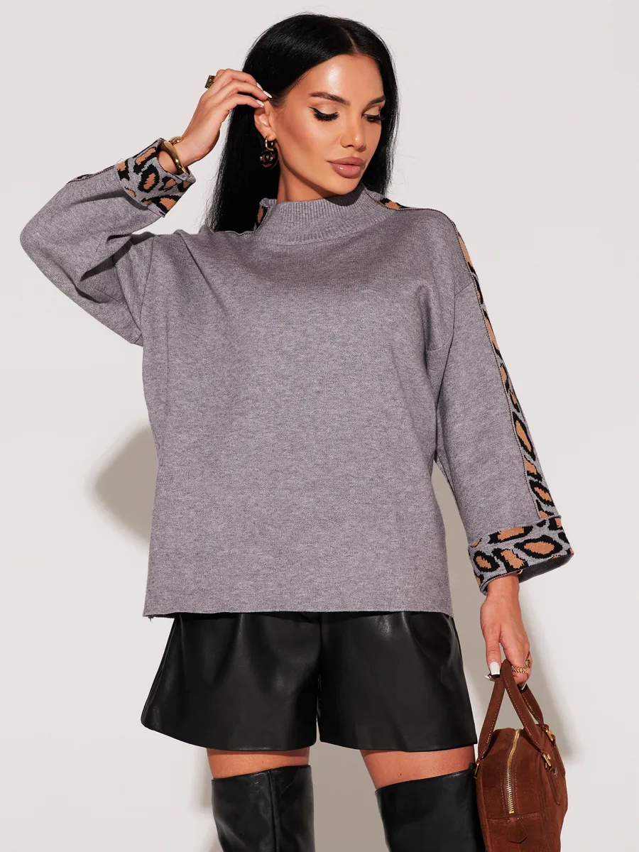 Серая кофта теплая оверсайз