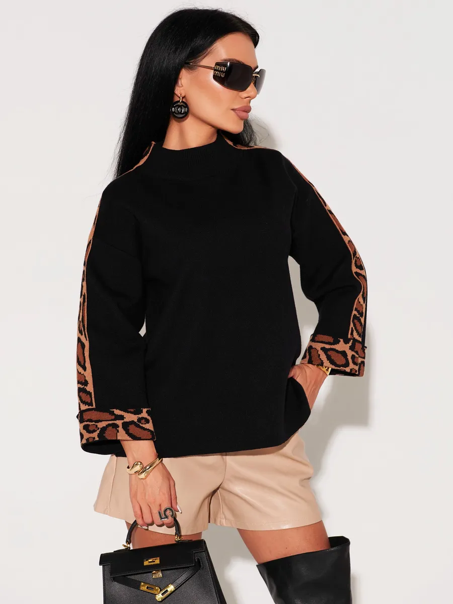 Черная кофта теплая оверсайз