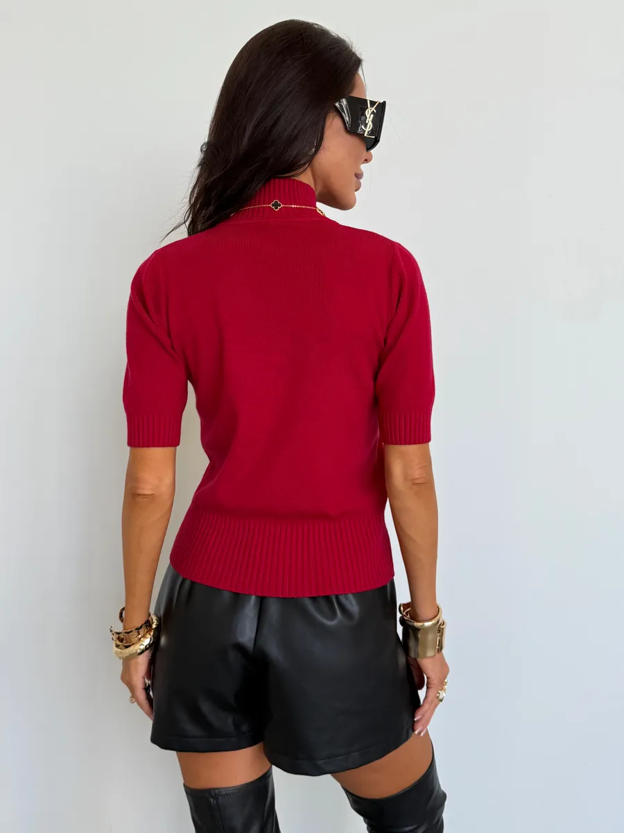 Бордовая кофта трикотажная офисная