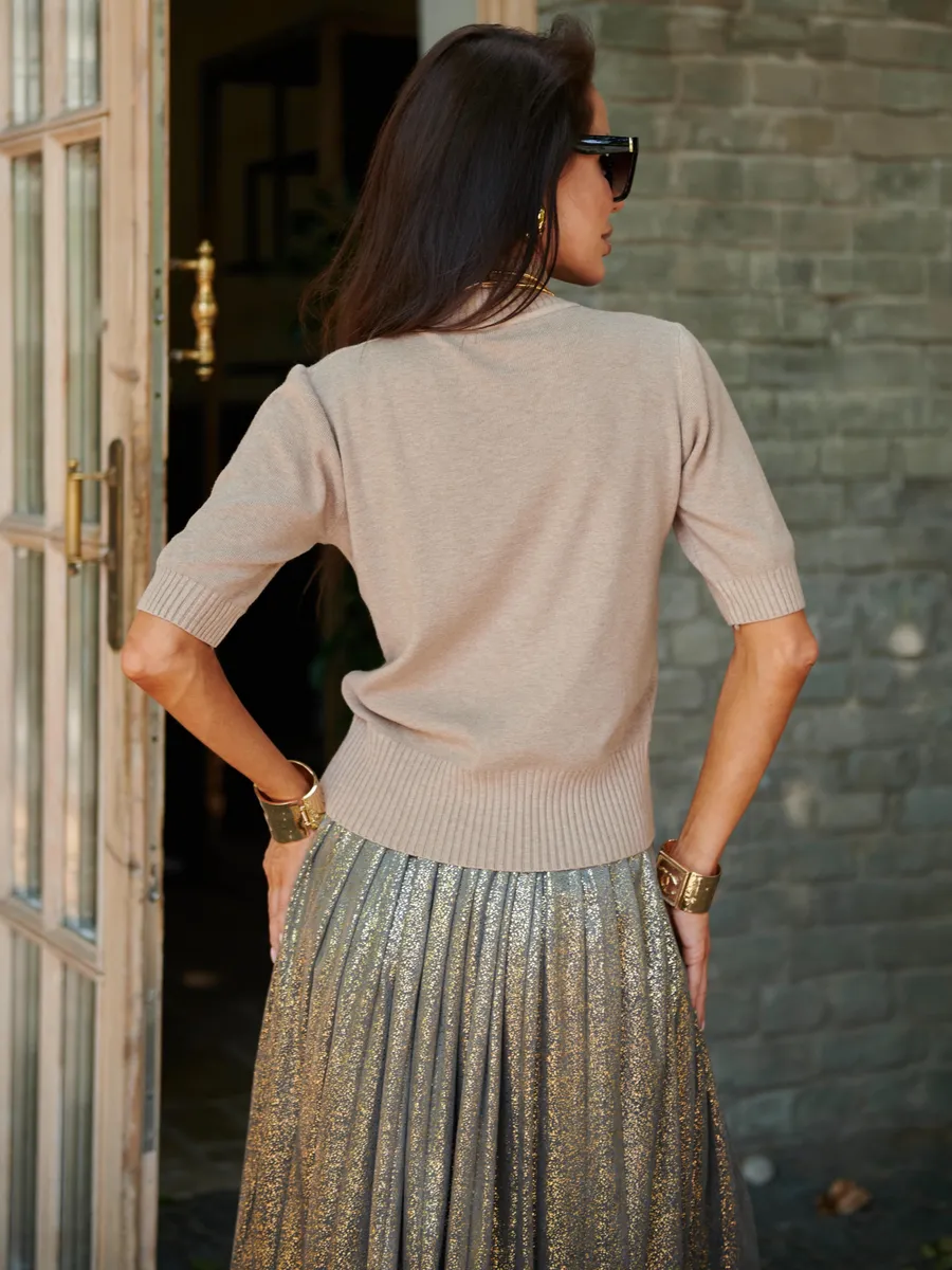 Бежевая кофта трикотажная