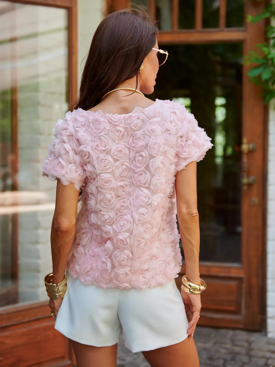 Розовая блузка летняя нарядная