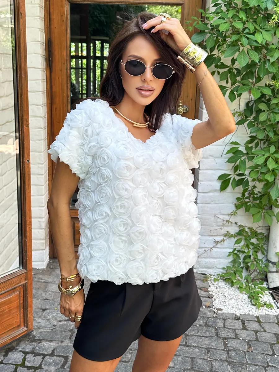 Белая блузка летняя нарядная