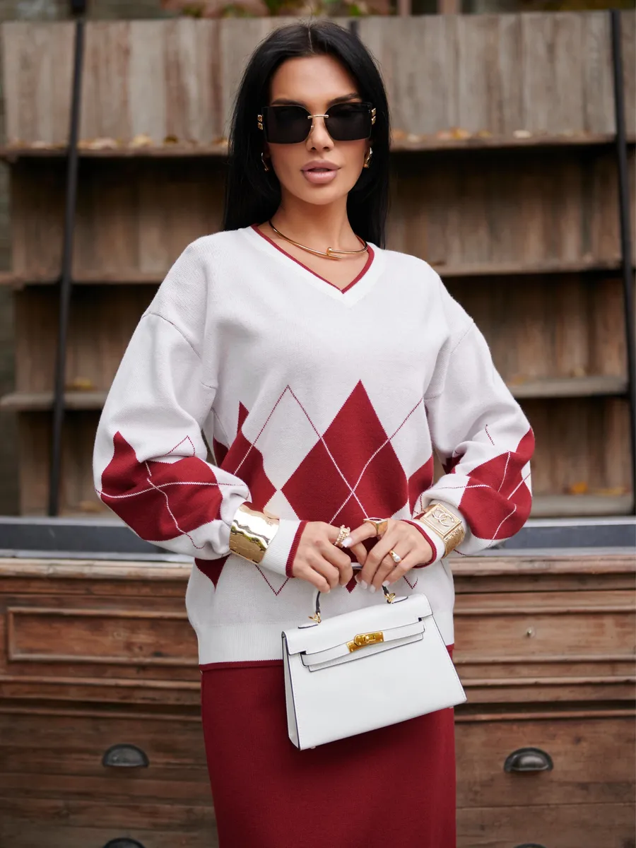 Костюм с юбкой теплый трикотажный